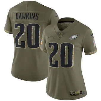 womens nike brian dawkins olive philadelphia eagles 2022 sa